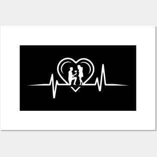 Propose Love Heartbeat Design Posters and Art